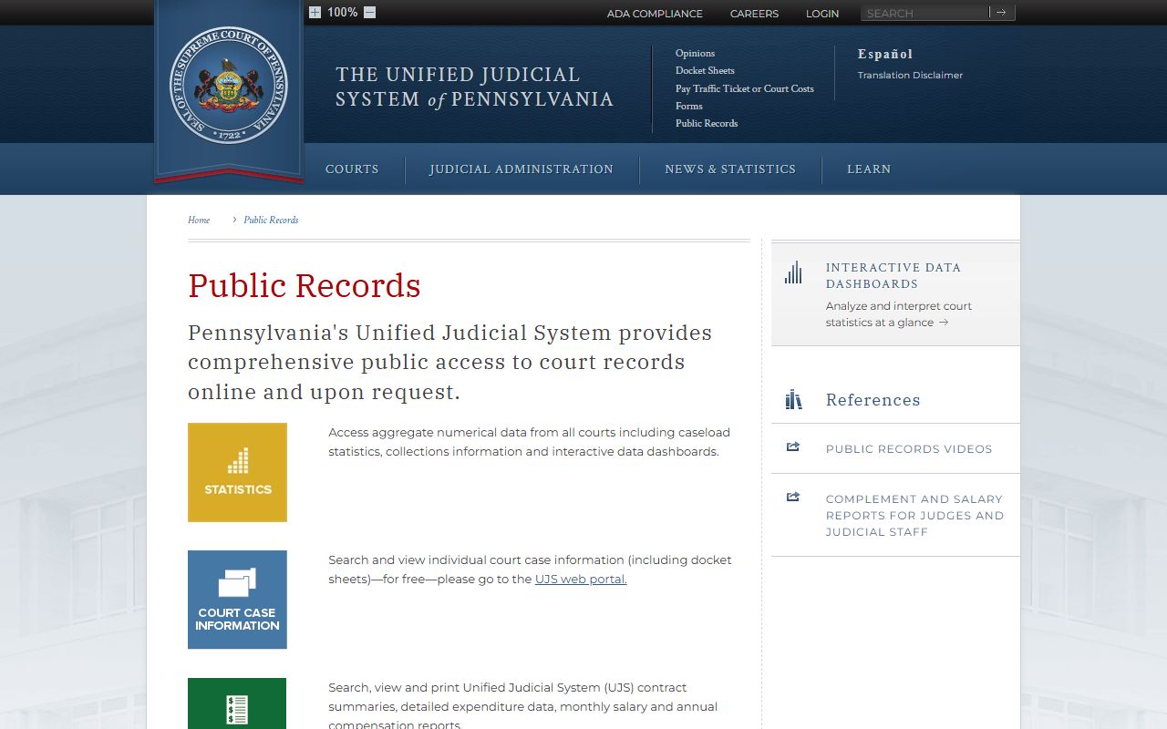 Blair County court records public records policies