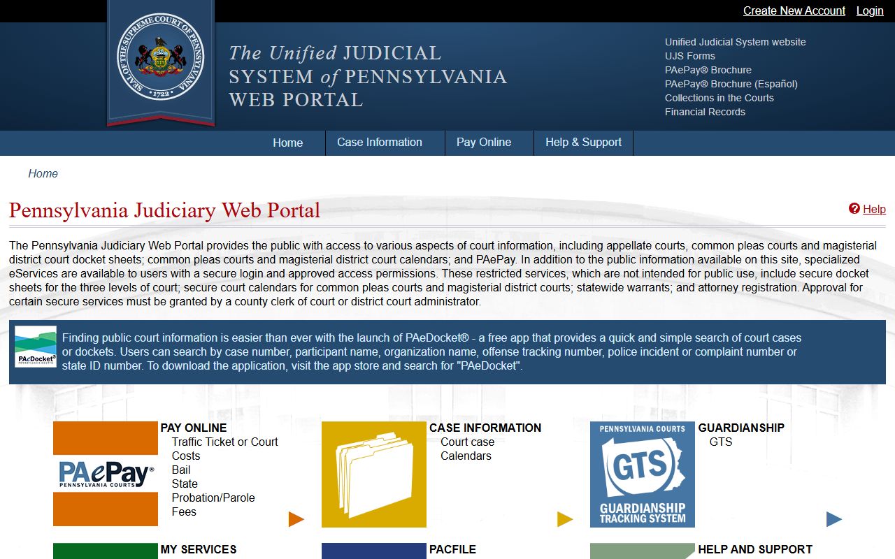 Blair County court records Pennsylvania judiciary portal