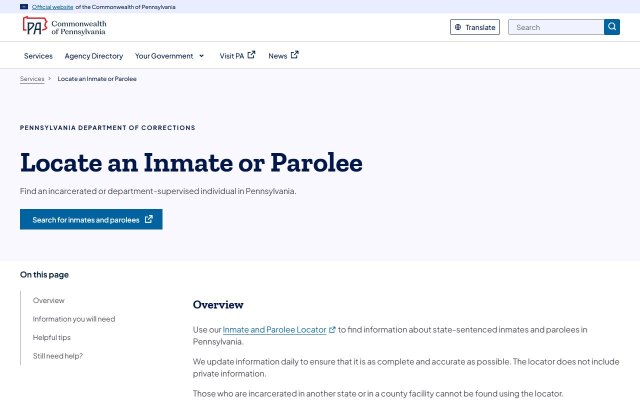 Blair County probate records Pennsylvania DOC locator distinction